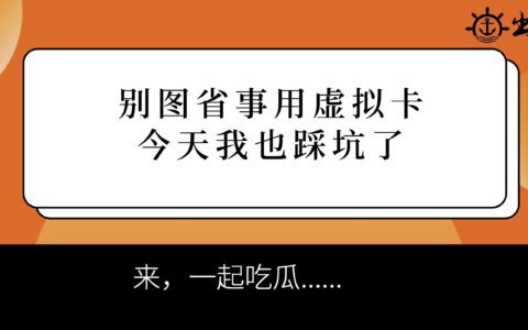 別圖省事用虛擬卡，今天我也踩坑了
