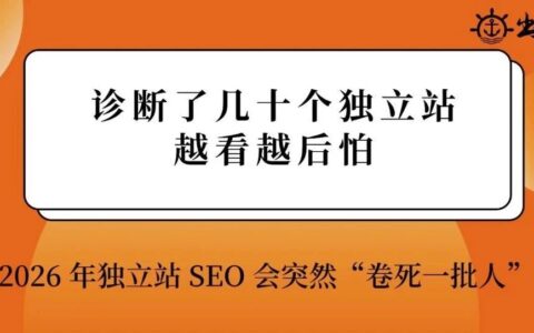 診斷了幾十個(gè)獨(dú)立站，越看越后怕：2026 年獨(dú)立站 SEO 可能會(huì)突然“卷死一批人”？